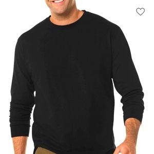Men's 4XL Black Long Sleeved Tee Shirt